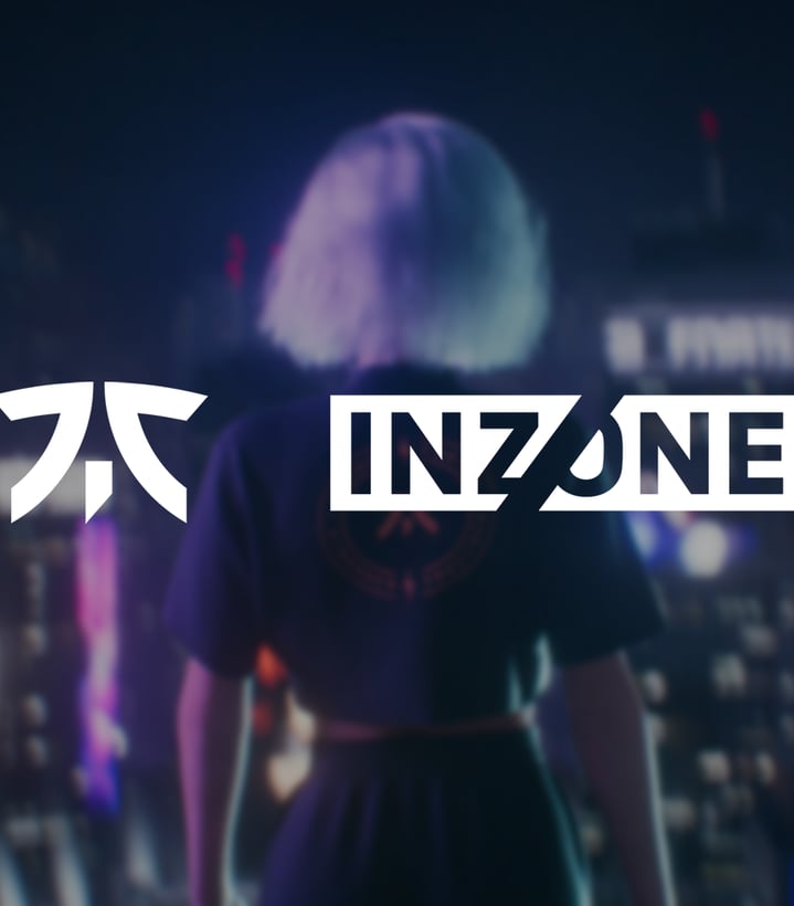Fnatic - Sony INZONE logo in front of 3D Girl