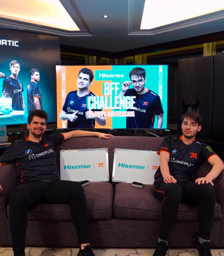 Players in a studio for the hisense collab